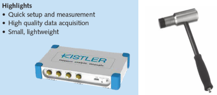 Kistler Sound &amp; Vibration Data Acquisition system with sound &amp; Vibration sensor and Impulse hammer "